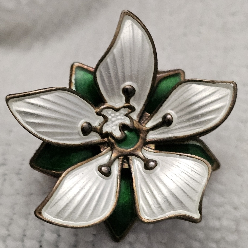David Andersen Norway Vintage Pin David Andersen Brooch Sterling Silver & Enamel